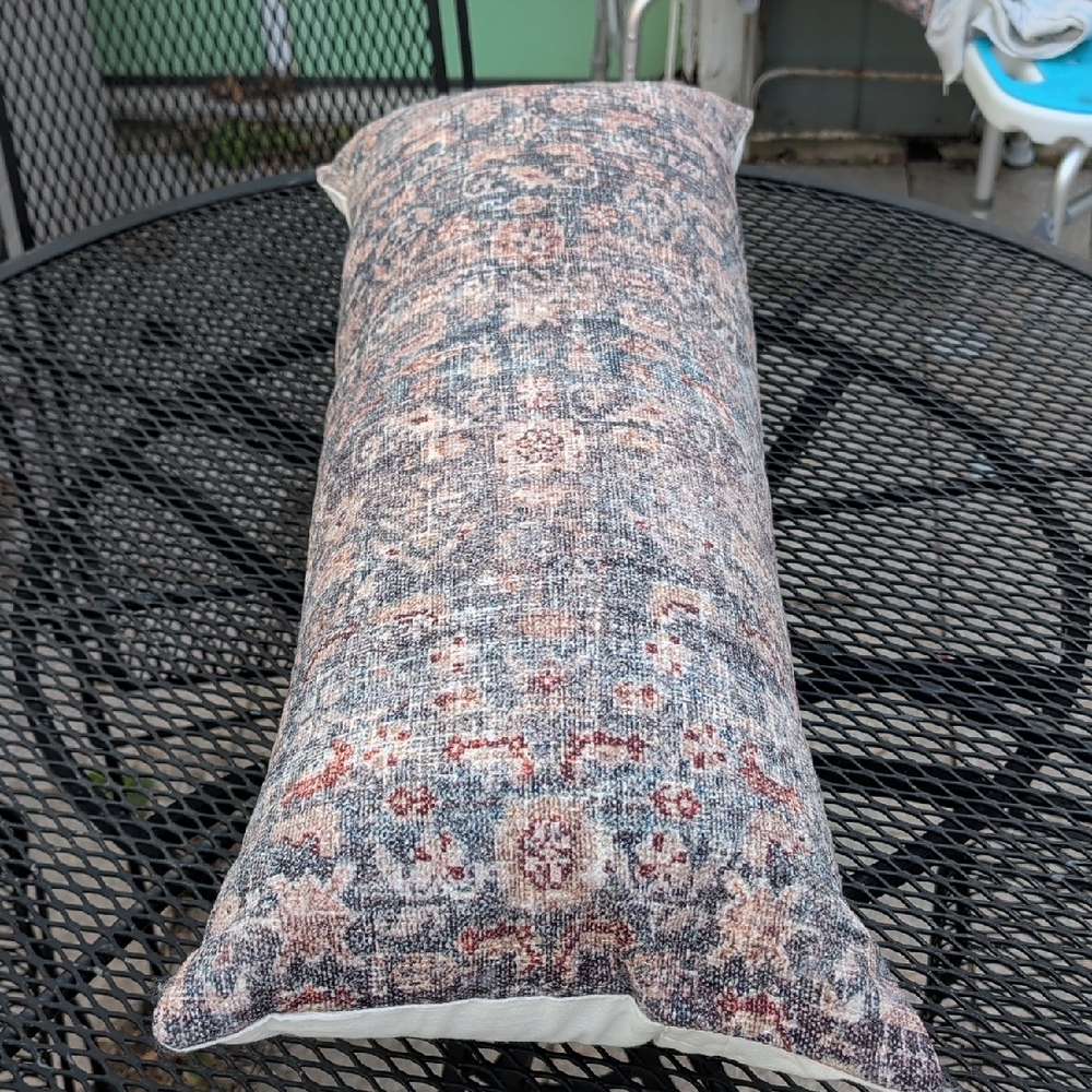 Amber Lewis X LOLOI Elegant Multicolor Decorative Pillow 13 x 35" Chic Neutral